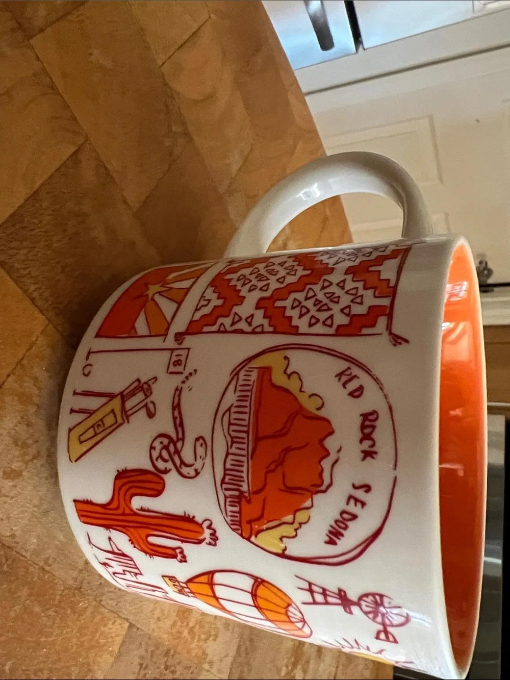 Starbucks Arizona White Orange Red Ceramic Coffee Mug